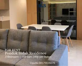 For RENT Apartemen Pondok Indah Residence 3BR