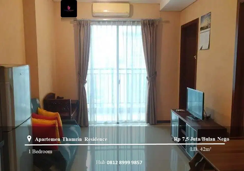 Sewa Apartement Thamrin Residence Type L High Floor 1BR Full Furnished