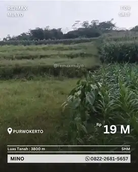 Dijual Tanah Luas Lokasi Strategis Area Purwokerto