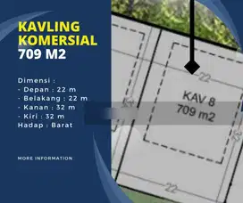 Kavling Komersil 709m2 Dekat Zora Daikanyama Ipeka Grand Lucky BSD