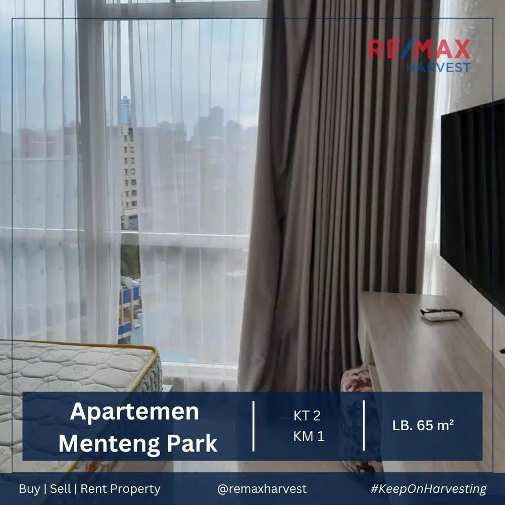 APARTEMEN MENTENG PARK 2 BEDROOM PRIVATE LIFT - PERABOTAN LENGKAP