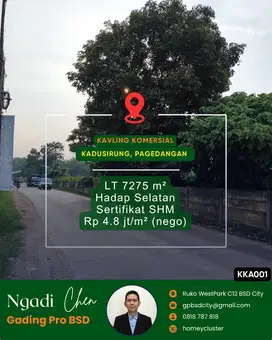 Dijual Cepat Tanah 7275m² dekat Hiera BSD, Kadusirung, Pagedangan
