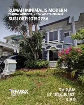 DIJUAL RUMAH MINIMALIS MODERN SIAP HUNI DI KAWASAN KOTA WISATA CIBUBUR