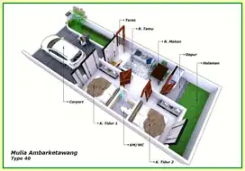 Rumah Modern di Sleman Mezzanine Free One Gate System