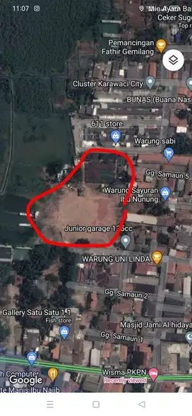 Vky - Dijual Tanah Kota Tangerang Sumur Pacing 1.3 hektar