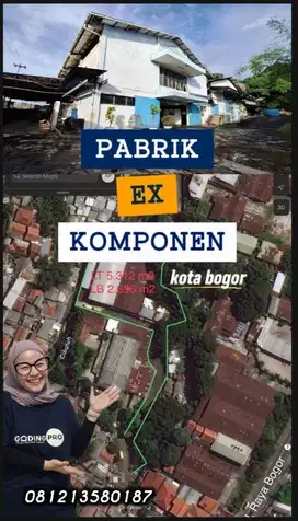 Dijual lahan bangunan Ex pabrik  komponen di kota bogor