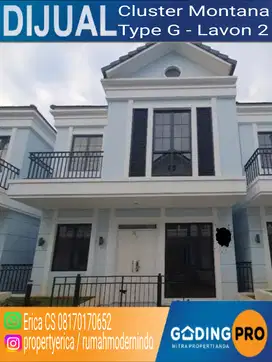 Dijual Rumah Baru Model Double Decker, Cluster Montana, Type G - Lavon
