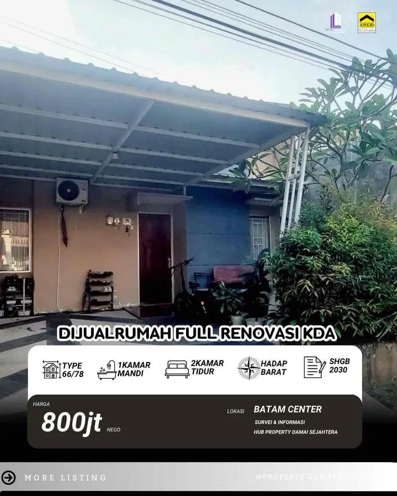 Dijual Rumah KDA Batam Center