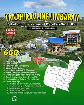 tanah nempel kampus cocok buat kos kosan dekat kampus udayana dan politeknik