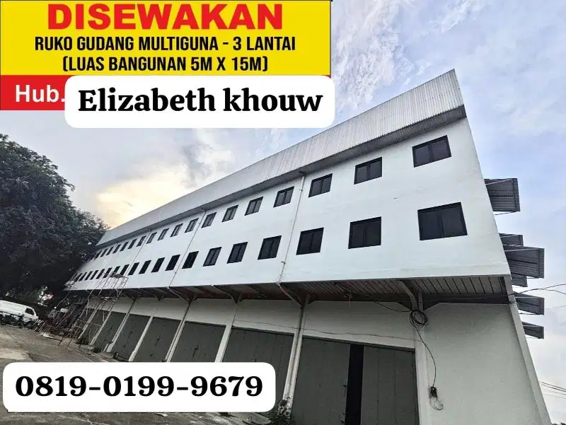 Disewakan Ruko Gudang  Sunter Multiguna 3 lantai