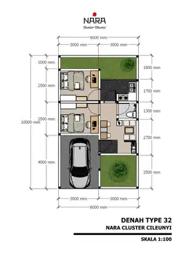 Rumah Murah 1 Lantai Tipe 32/60 - Nara Cluster Cileunyi Deket PintuTol