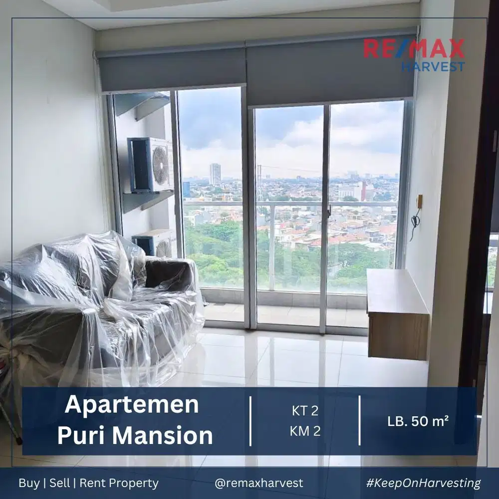 DISEWAKAN MURAH APARTEMEN PURI MANSION 2BR SEMI FURNISHED JAKBAR