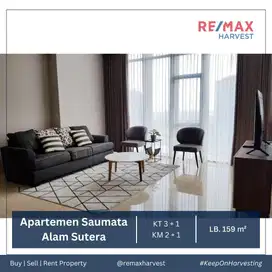 DISEWAKAN MURAH APARTEMEN SAUMATA 3+1BR FULL FURNISHED ALAM SUTERA