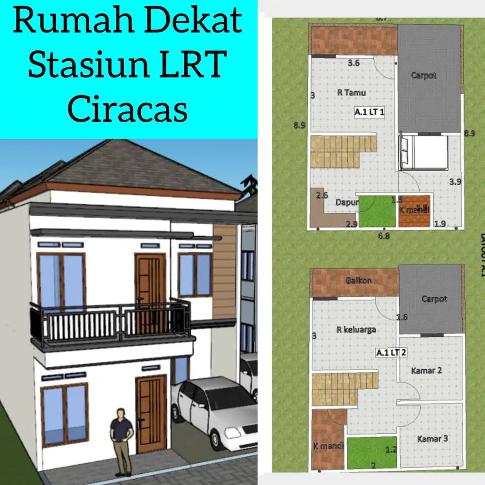 Rumah Murah 2 Lantai Dekat Stasiun LRT Ciracas, Akses Lokasi Strategis