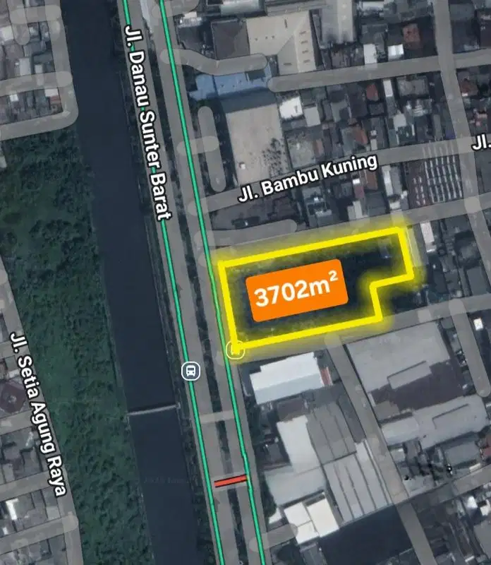 Tanah Danau Sunter Barat 3.702m² hadap Barat