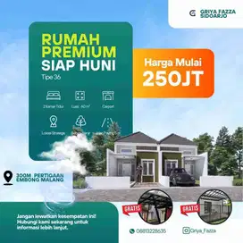 ❤️ Rumah Baru Mulai 250 JT an Banyak Free nya Dekat Polresta di Griya Fazza Sidoarjo