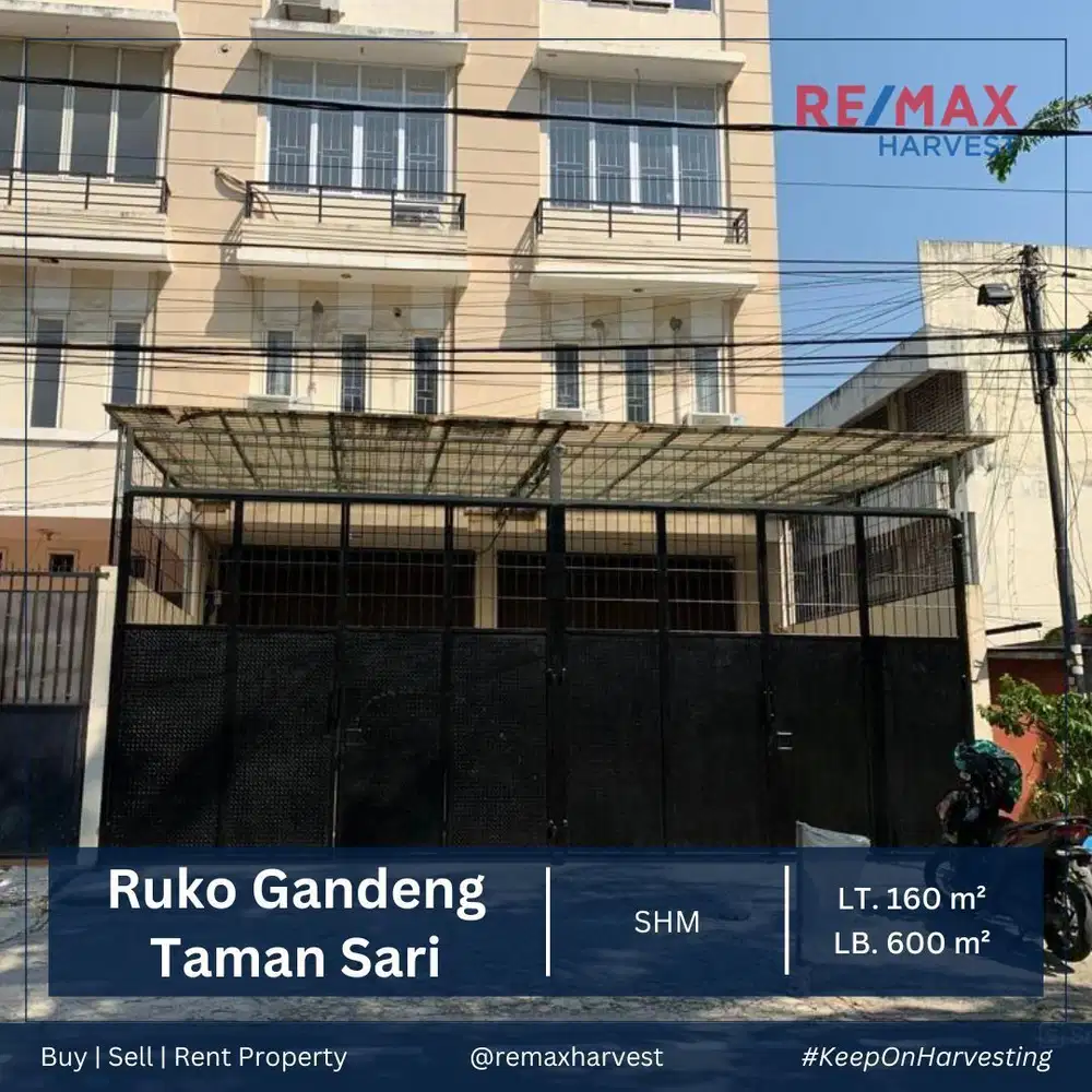 RUKO GANDENG LEBAR 8 METER, DESIGN PLONG ADA LIFT DI TAMAN SARI JAKBAR