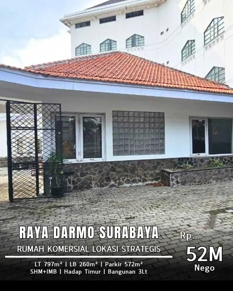 Dijual Rumah Komersial Strategis Raya Darmo Surabaya Pusat