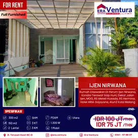 Rumah Full Furnished Di Perum Ijen Nirwana,Kondisi Siap Huni,Dekat MOG