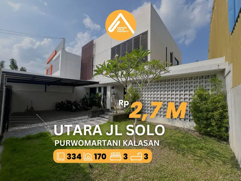 Jual Villa Pinggir Sungai 2 Menit Jalan Solo Strategis