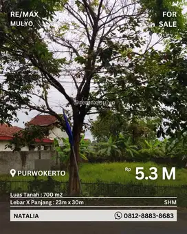 Dijual Tanah Strategis Wilayah Kota Purwokerto
