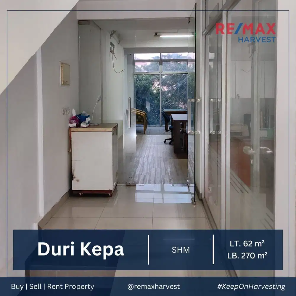 DIJUAL/DISEWA RUKO SIAP PAKAI LOKASI STRATEGIS FULL FURNISH DURI KEPA