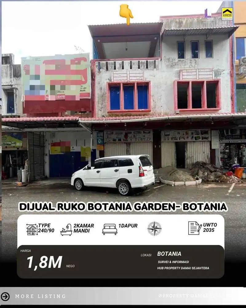 Dijual Ruko Hadap Jalan Besar Botania 1 Batam Center