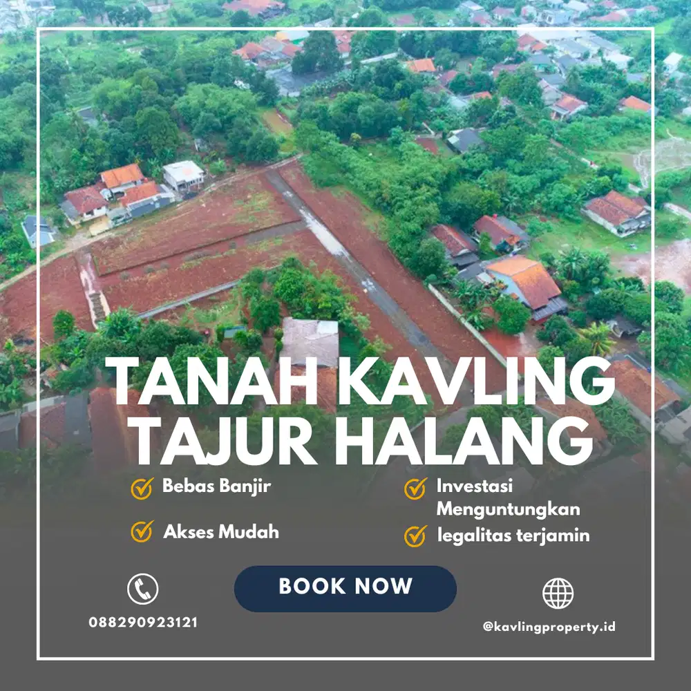 Tanah Kavling Tajur Halang, SHM Siap Balik Nama, Free Desain Hunian