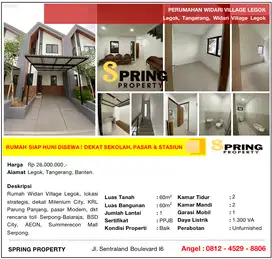 Rumah Murah di Widari Siap Huni Dekat Stasiun Pasar Legok Tangerang