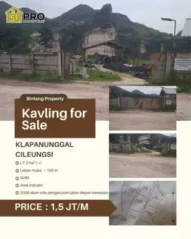 Di jual tanah di kawasan industri Klapanunggal, Cileungsi, Bogor.