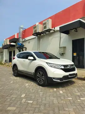 Jual Cepat CRV 1.5 Turbo Prestige 2017 HONDALOW KM Putih PMK 2018