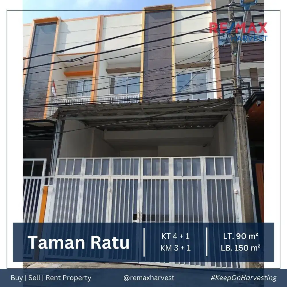 Dijual Cepat Rumah Tinggal Siap Huni Lebar 5 meter Taman Ratu DuriKepa