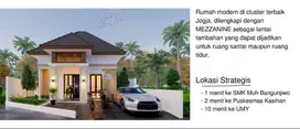 Rumah Mezzanine dekat jalan provinsi bangunjiwo full fasilitas