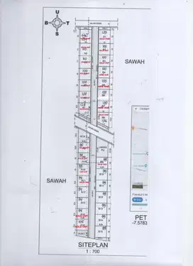 TANAH KAVLINGAN TERMURAH DI GENTAN LOKASI SANGAT STRATEGIS 100 M DARI TIMUR LUWES GENTAN