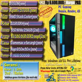 PC Ryzen7 5700X Ram 32GB VGA 8GB Gaming Desain Render Murah HARGA PAS