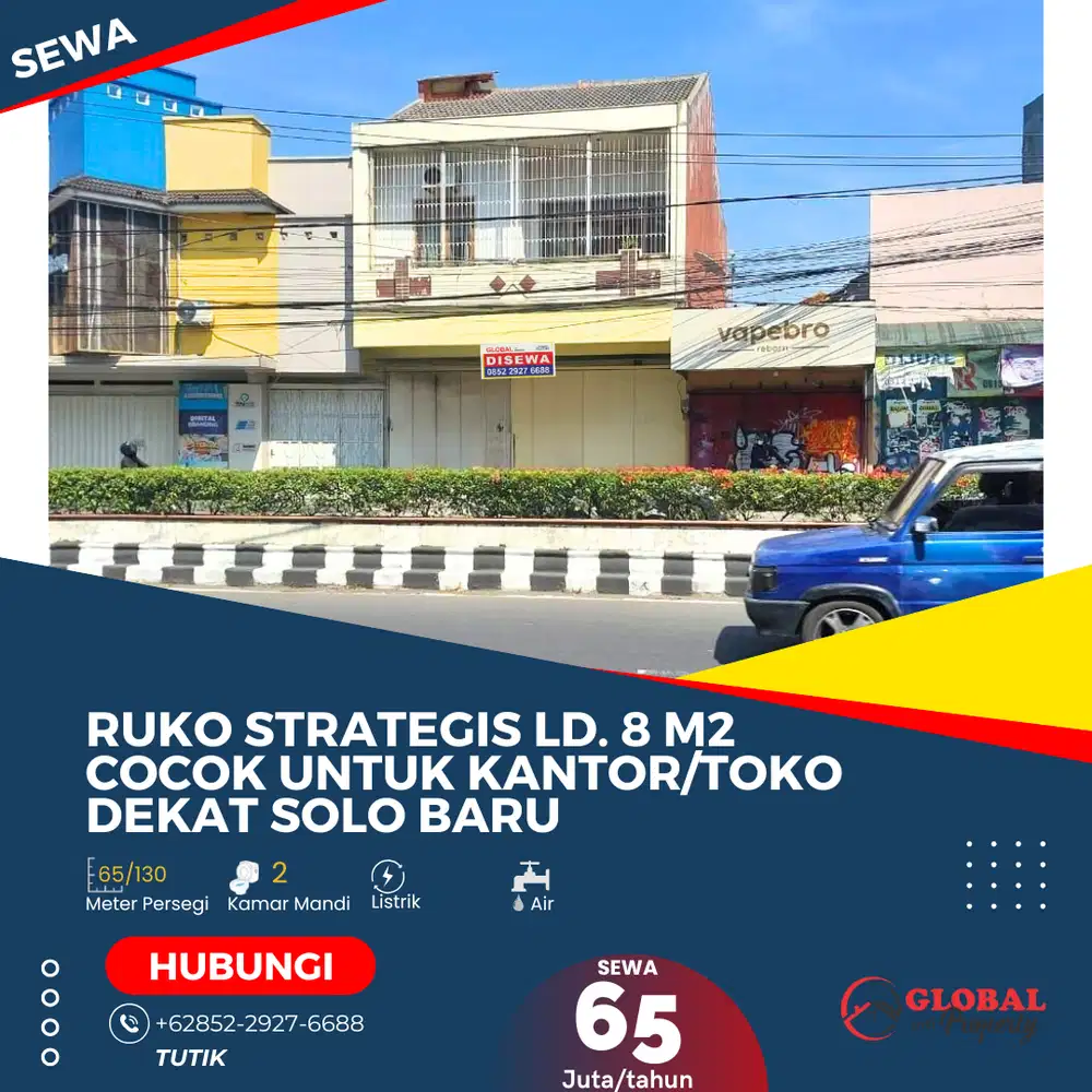 Ruko Strategis Pinggir Jalan Raya Dekat Solo Baru Cocok Untuk Toko