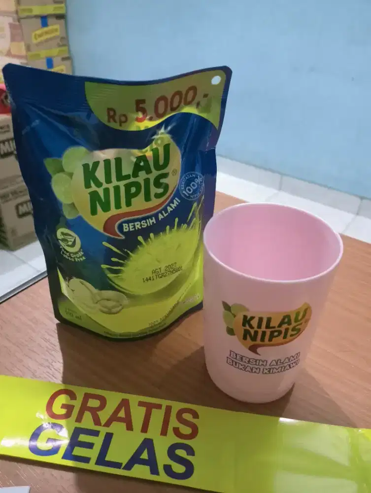 BARU... Kilau Nipis kemasan 210 ml Free Gelas plastik