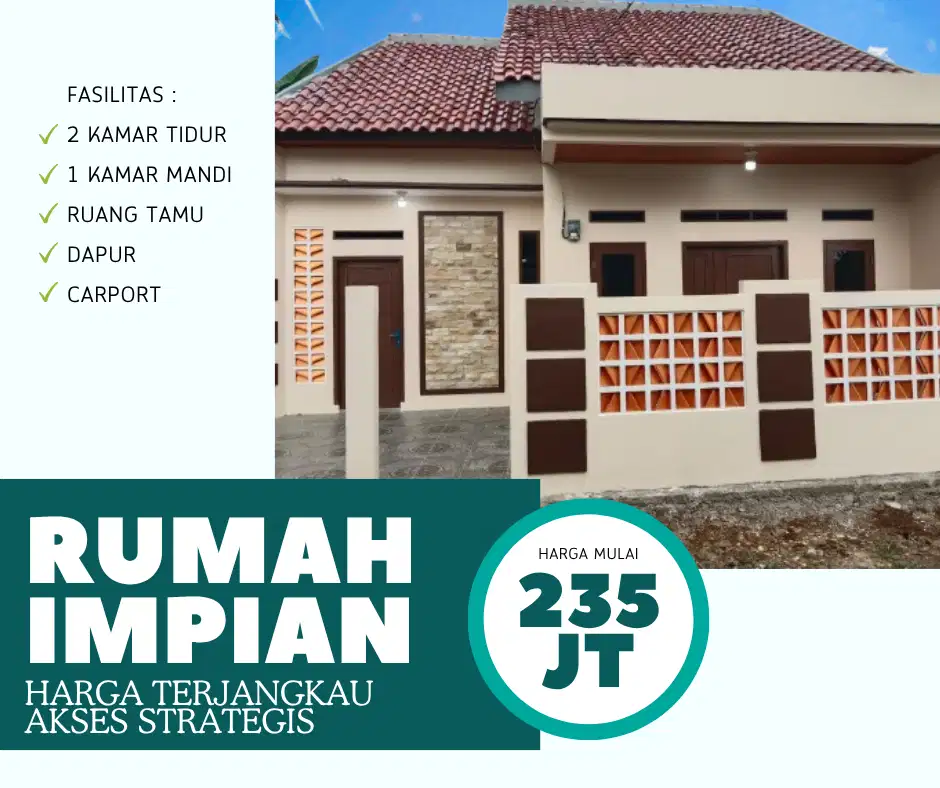 DIJUAL CLUSTER MODERN 2 KAMAR DILOKASI STRATEGIS MULAI DARI 235 JUTAAN