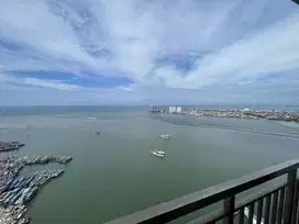 condominium green bay luas 120m,view laut,full furnish,lantai sedang