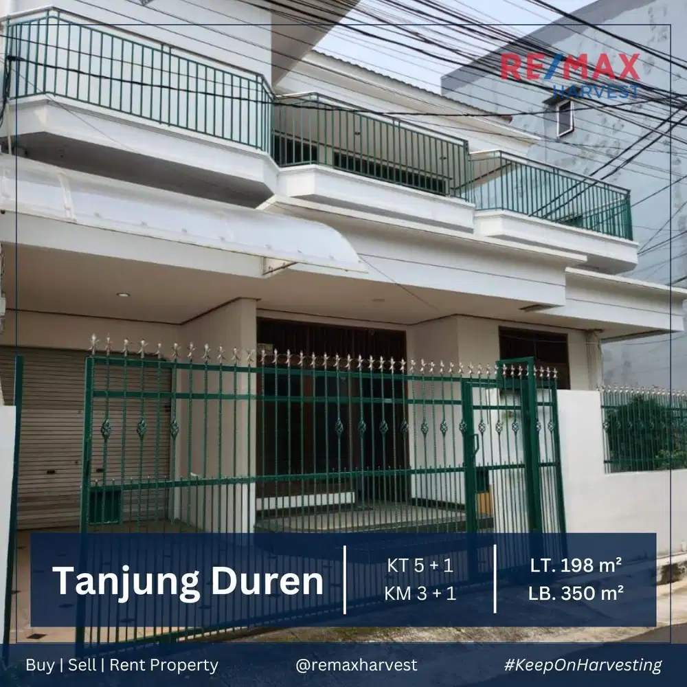 DISEWAKAN MURAH RUMAH HOEK SIAP HUNI TANJUNG DUREN JAKARTA BARAT