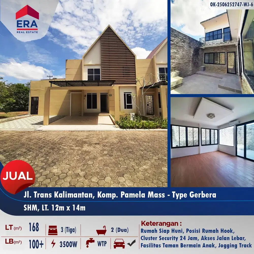 Dijual rumah 2lt siap pakai type 100+ di cluster Pamela Mass