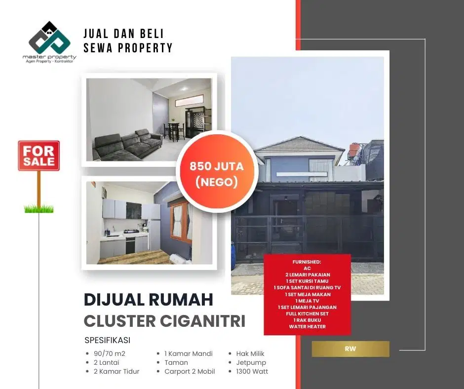 Rumah terawat siap huni di Cluster Ciganitri Bojongsoang Bandung
