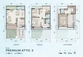 Rumah 3 Lantai Attic Room Harga 3Man Siap Huni di Summarecon Serpong