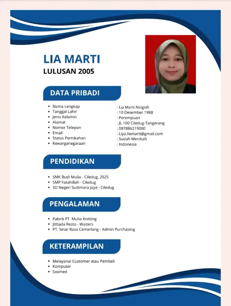 Butuh pekerjaan utk saya