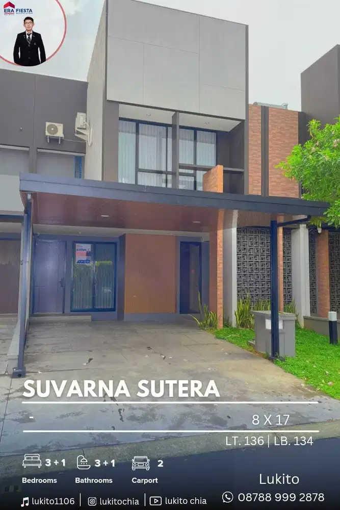 Disewakan Murah Rumah Semi Furnished di Suvarna Sutera