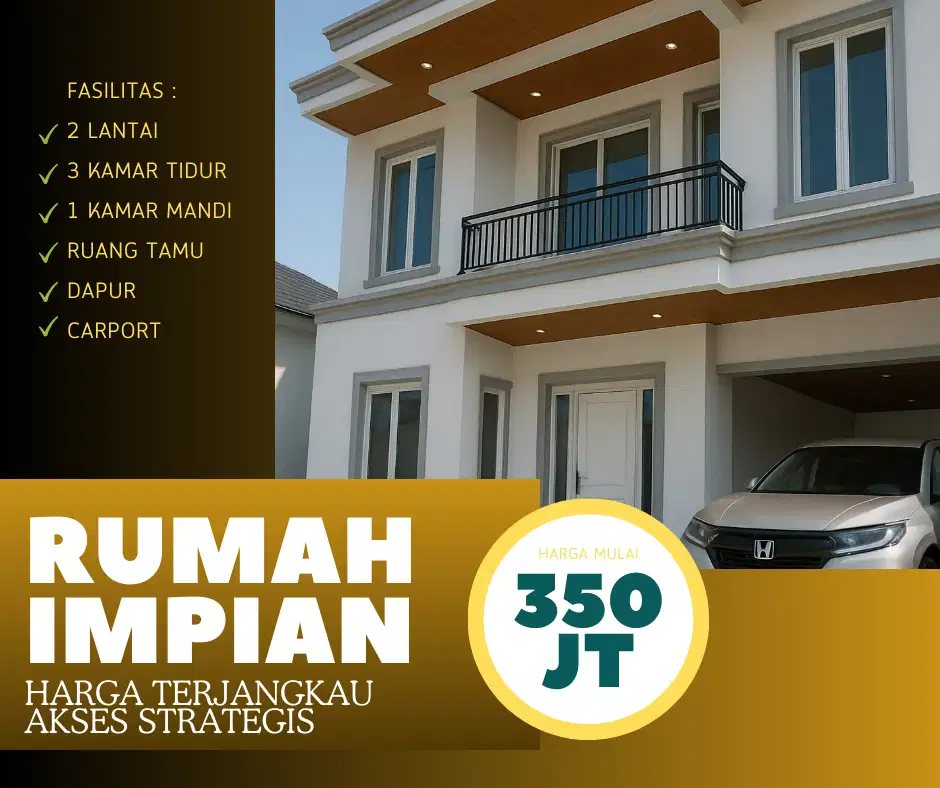 DIJUAL CLUSTER 2LANTAI 3 KAMAR DENGAN DESAIN MODERN DILOKASI STRATEGIS