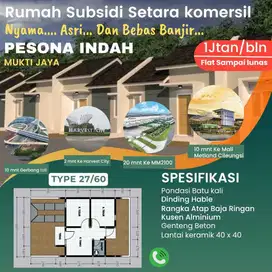 Dijual Rumah Subsidi Spek Komersil Pesona Indah Setu Bekasi
