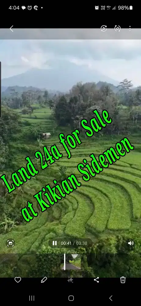 Land 24a for Sale at Kikian Sidemen Traditional Village Bali