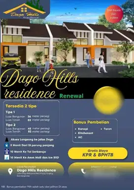 RUMAH CLUSTER TANPA DP SANGAT STRATEGIS DI DAGO PARUNG PANJANG