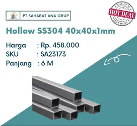 Hollow SS304 40x40x1mm
